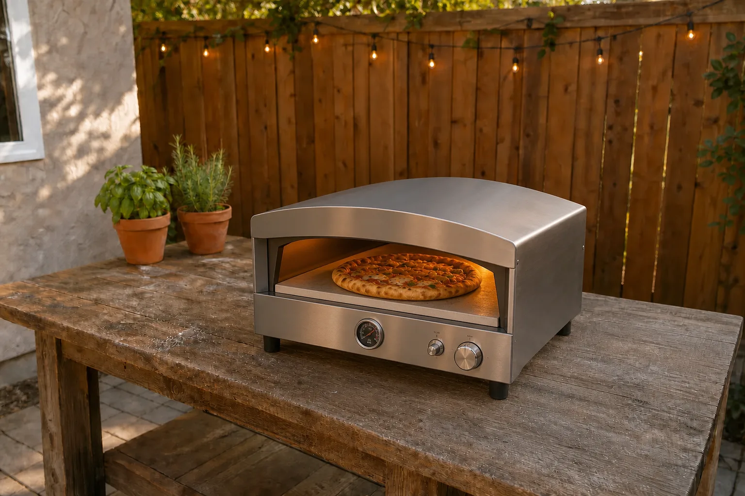Editorial image representing Camp Chef Italia Artisan Pizza Oven in use