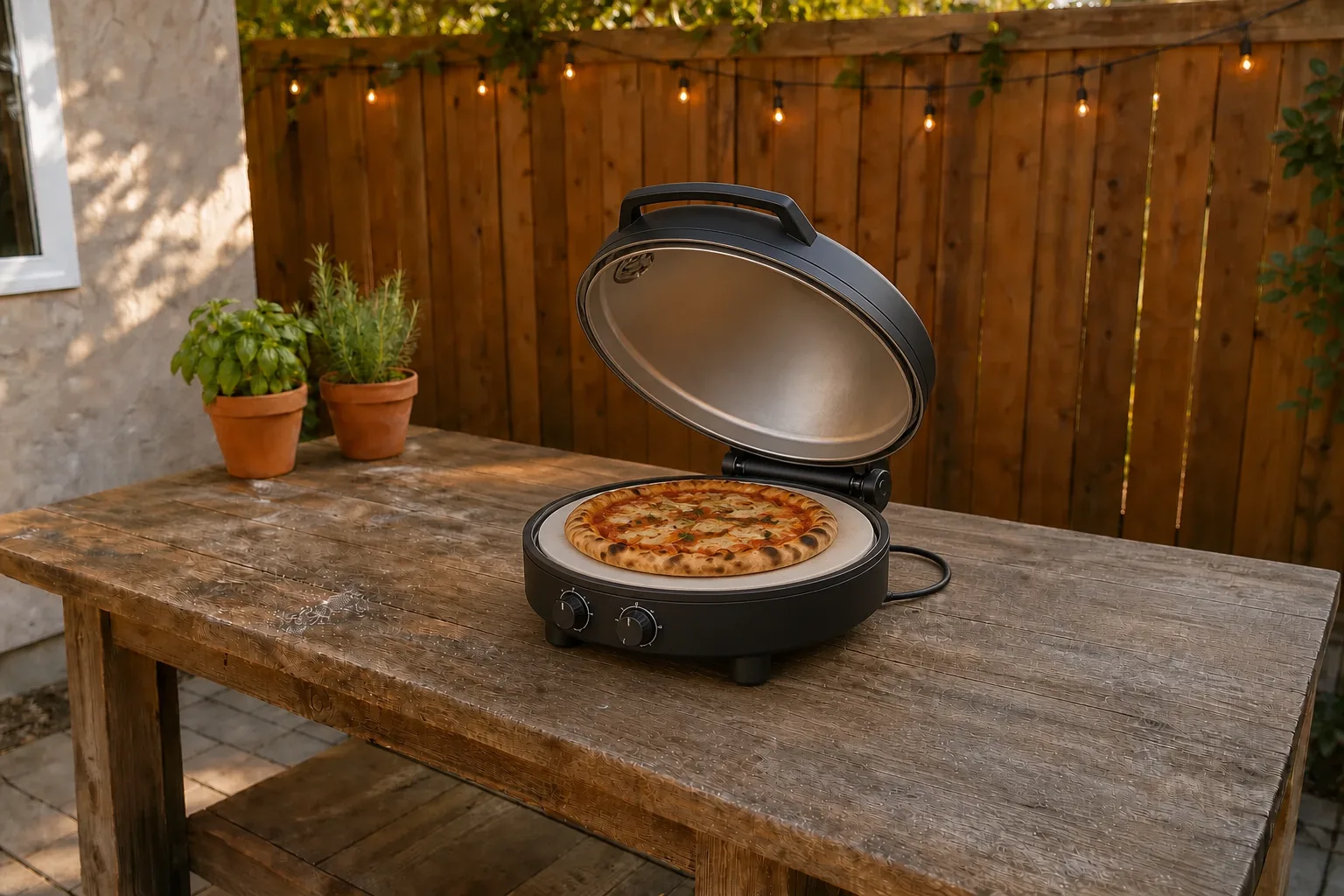 Editorial image representing Piezano Pizza Oven in use